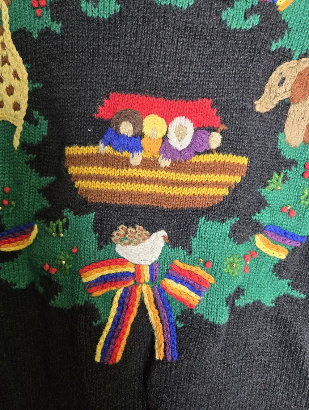 Susan Bristol Vintage Noahs Ark Cardigan Sweater Size Medium - Picture 13 of 16